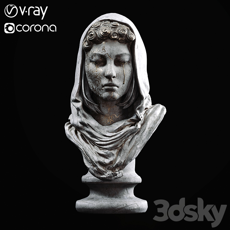 Female Statue 3DS Max Model - thumbnail 2