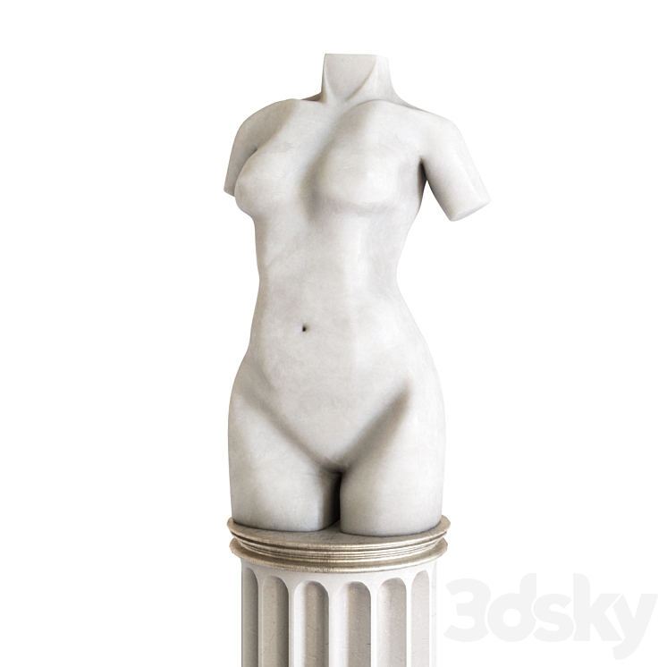 Female Torse Sculpture 3DS Max Model - thumbnail 3