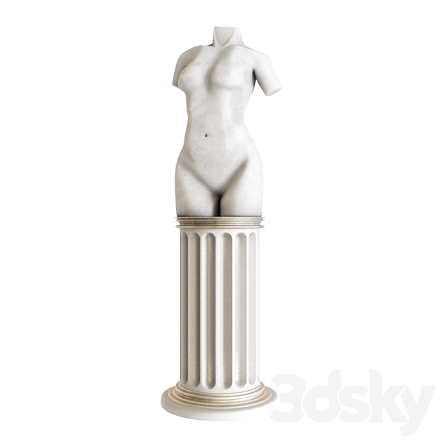 Female Torse Sculpture 3DSMax File - thumbnail 2