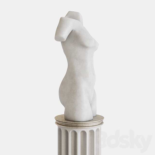 Female Torse Sculpture 3DSMax File - thumbnail 4