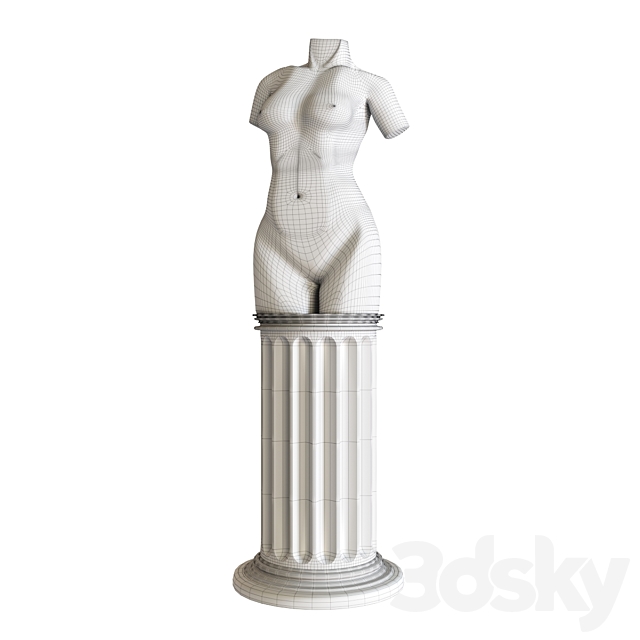 Female Torse Sculpture 3DSMax File - thumbnail 6