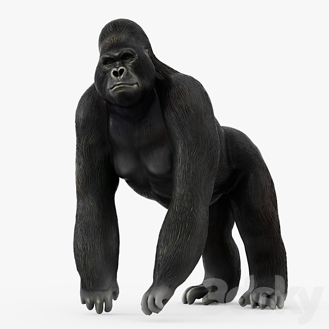 Figurine gorilla 3ds Max - thumbnail 1