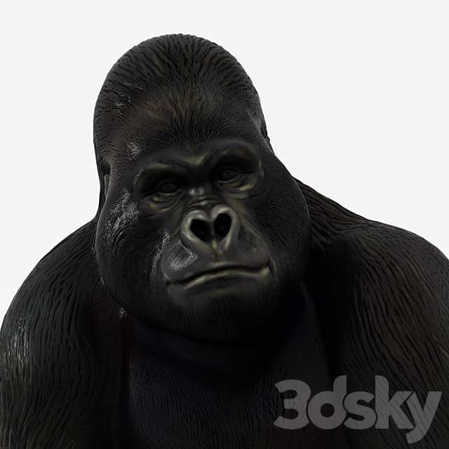 Figurine gorilla 3ds Max - thumbnail 2