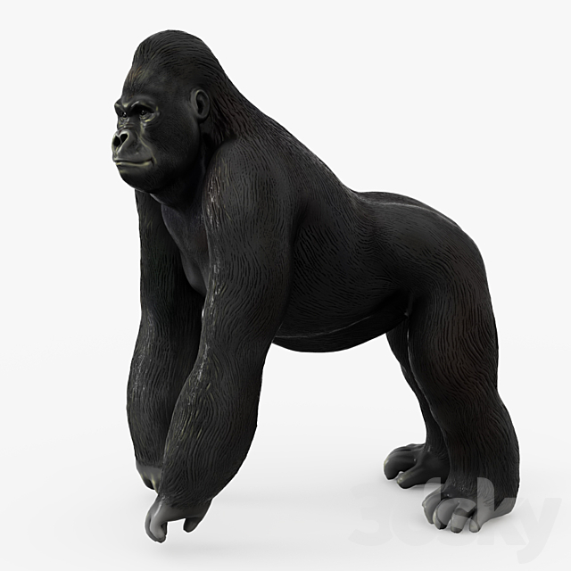 Figurine gorilla 3ds Max - thumbnail 3