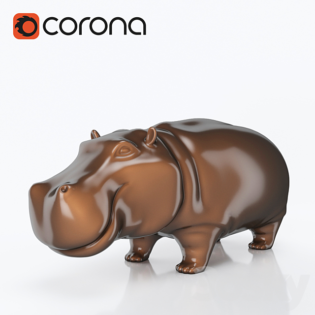 figurine Hippo Bongo 3DSMax File - thumbnail 1