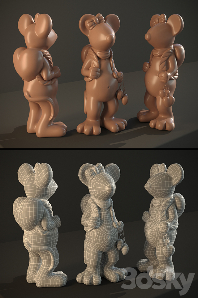 figurine mouse 3ds Max - thumbnail 2