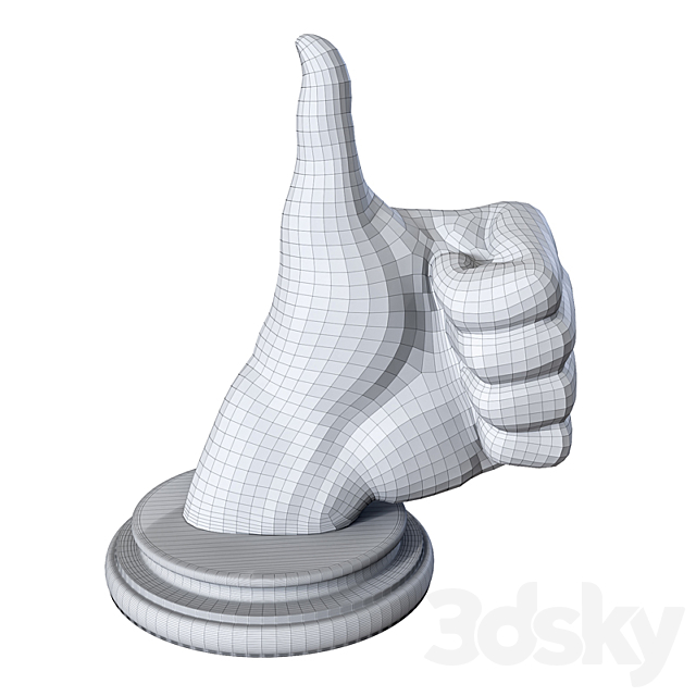 Figurine of the bronze hand 3DS Max Model - thumbnail 2