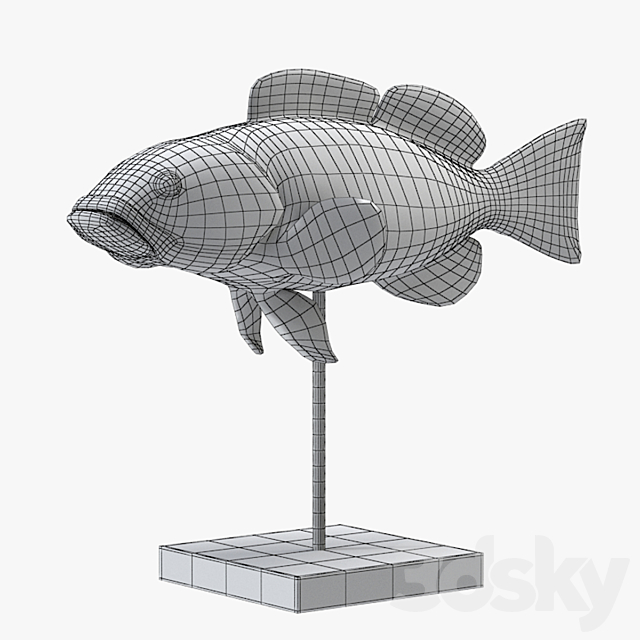 Fish Sculpture – PBR lowpoly 3D model 3DS Max Model - thumbnail 2