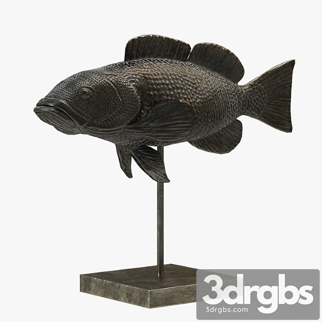 Fish sculpture – pbr lowpoly 3d model - thumbnail 1