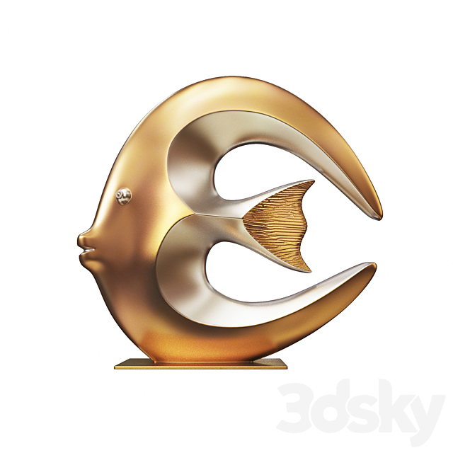 Fish statuette 3DS Max Model - thumbnail 2