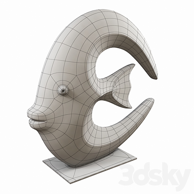 Fish statuette 3DS Max Model - thumbnail 3