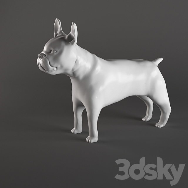 French Bulldog Figurine 3ds Max - thumbnail 1