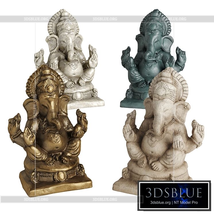 Ganesha sitting sculpture 3DS Max - thumbnail 3