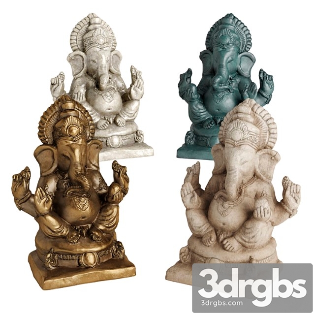 Ganesha Sitting Sculpture 3dsmax Download - thumbnail 1