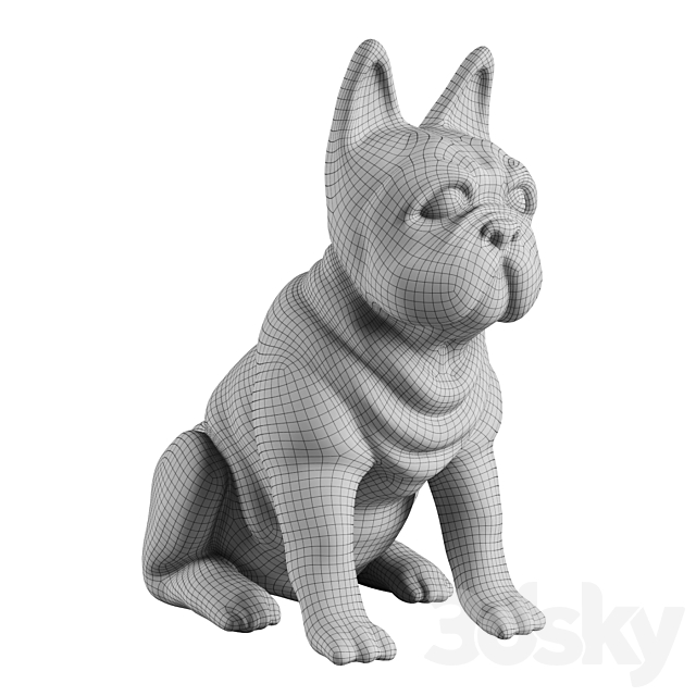 Garda Decor – Figurine “Black Bulldog” D3232 3DS Max Model - thumbnail 2