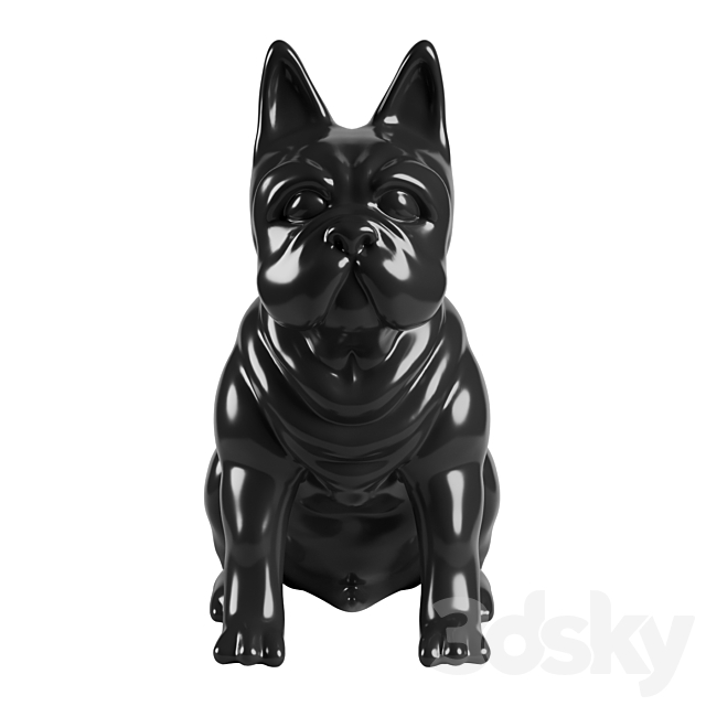 Garda Decor – Figurine “Black Bulldog” D3232 3DS Max Model - thumbnail 3