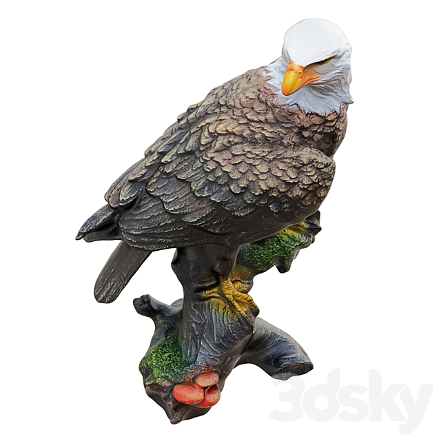 Garden eagle figurine 3DSMax File - thumbnail 2