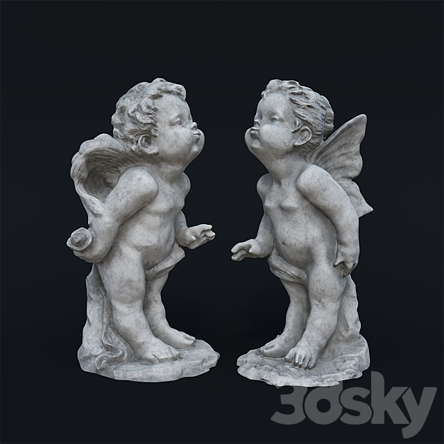 Garden Sculpture “Angel’s Kiss” 3DSMax File - thumbnail 1