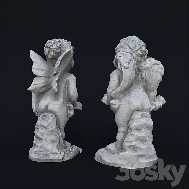 Garden Sculpture “Angel’s Kiss” 3DSMax File - thumbnail 2