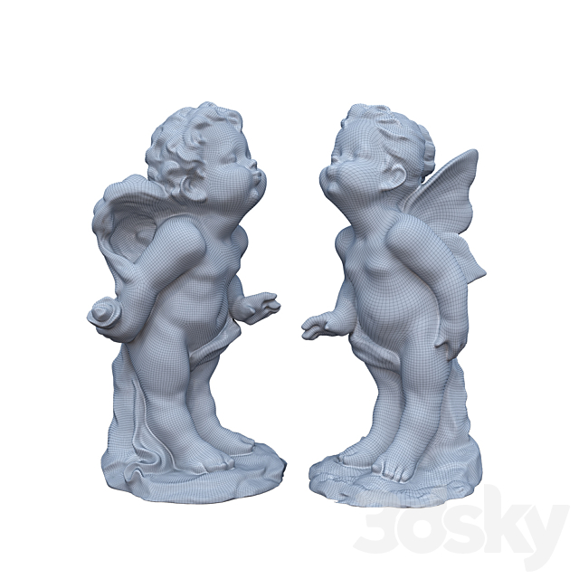 Garden Sculpture “Angel’s Kiss” 3DSMax File - thumbnail 3