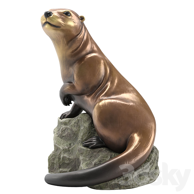 Garden sculpture Otter 3DS Max Model - thumbnail 3