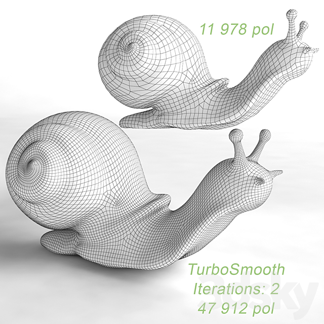 Garden sculpture “Snail” 3ds Max - thumbnail 2