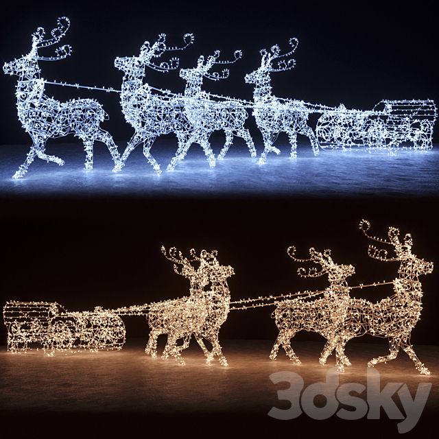 Garland with reindeer from garlands 3DSMax File - thumbnail 1