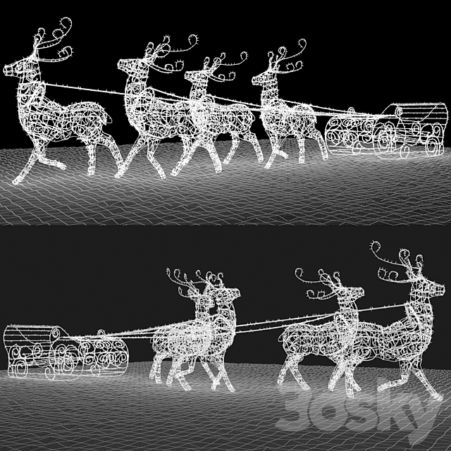 Garland with reindeer from garlands 3DSMax File - thumbnail 2