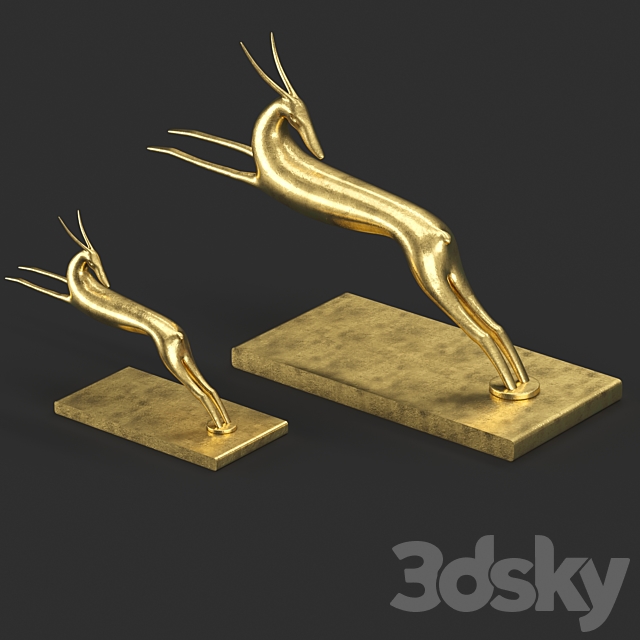 Gazelle decorative 3DS Max Model - thumbnail 3