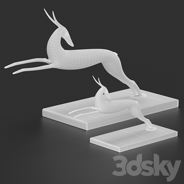 Gazelle decorative 3DS Max Model - thumbnail 4