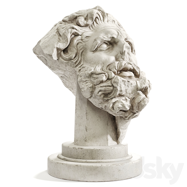 Giant’s head bust sculpture 3DS Max Model - thumbnail 2