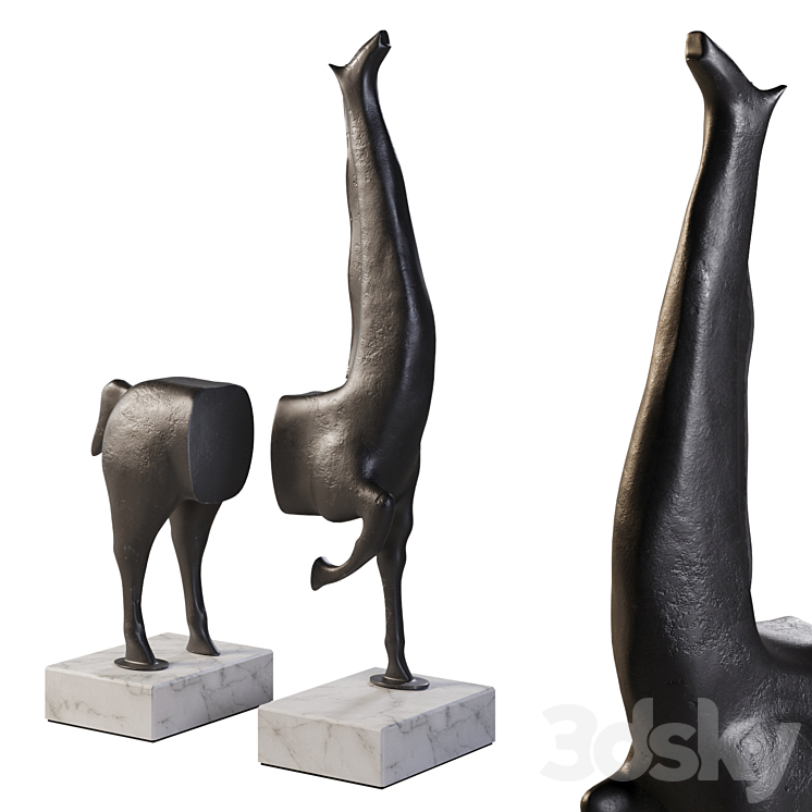 Giraffe sculpture 1 3DS Max Model - thumbnail 3