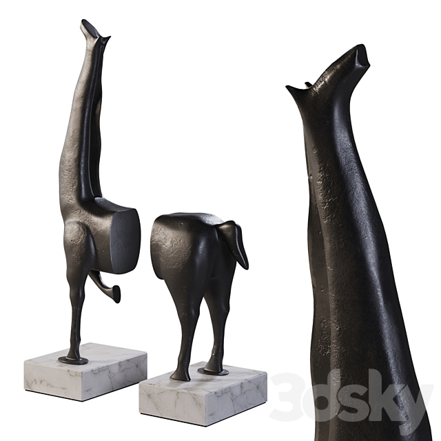 Giraffe sculpture 1 3DS Max Model - thumbnail 2