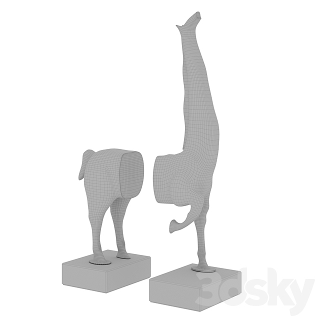 Giraffe sculpture 1 3DS Max Model - thumbnail 4