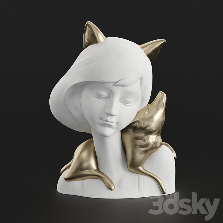 Girl and fox 3DS Max - thumbnail 1