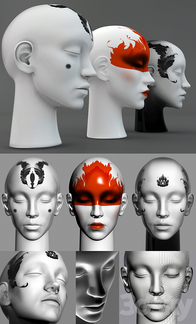 Girls head 3DSMax File - thumbnail 1