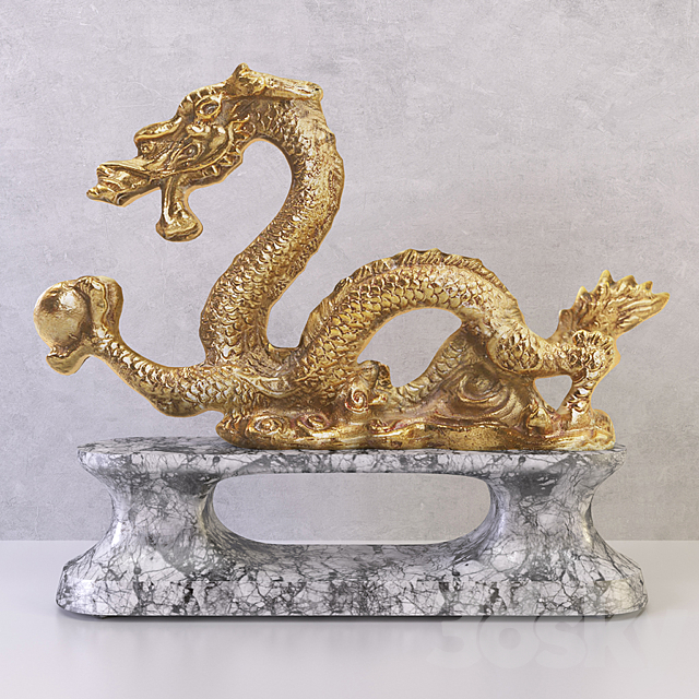 Golden Dragon. 3DSMax File - thumbnail 1