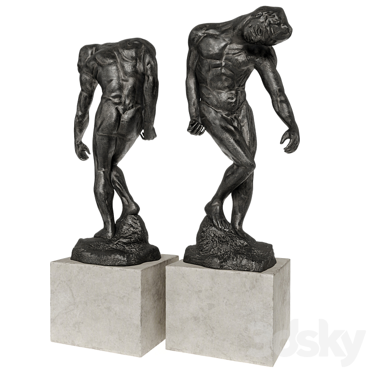 Grande Ombre Auguste Rodin sculpture 3DS Max Model - thumbnail 2