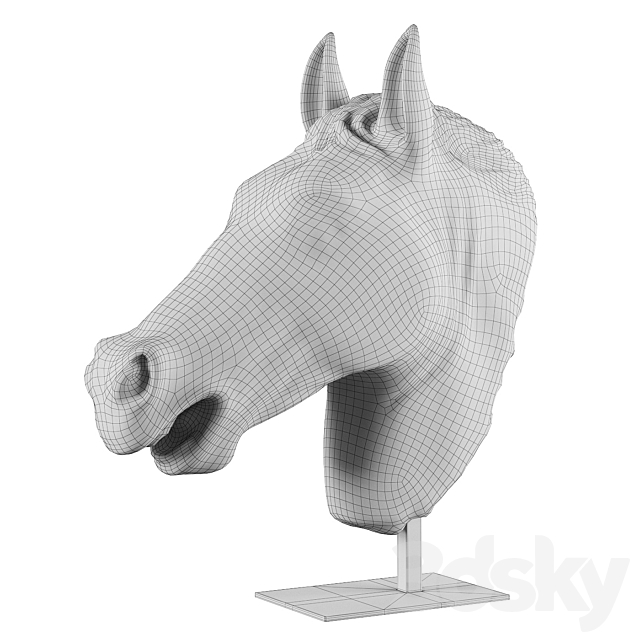 Greco-Roman Horse Head Sculpture Fragment RH 3DS Max Model - thumbnail 2