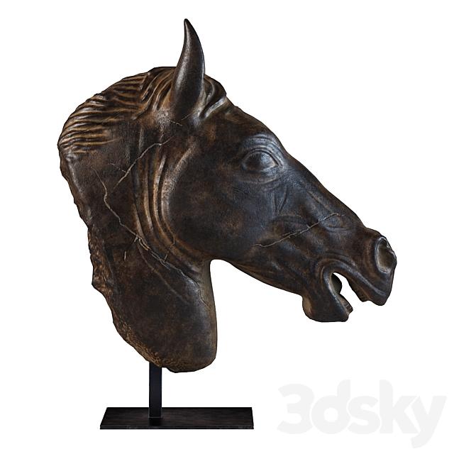 Greco-Roman Horse Head Sculpture Fragment RH 3DS Max Model - thumbnail 5