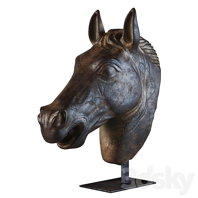 Greco-Roman Horse Head Sculpture Fragment RH 3DS Max Model - thumbnail 7