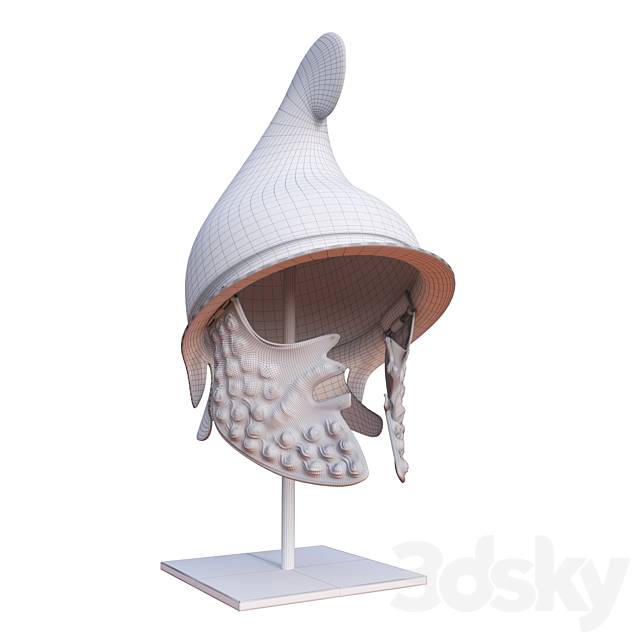 GREEK BRONZE HELMET 3ds Max - thumbnail 3