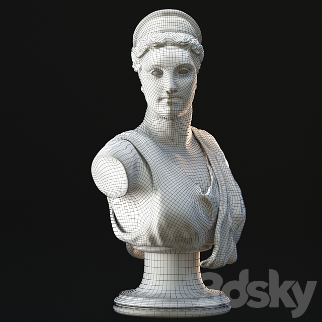 Greek bust 3ds Max - thumbnail 2