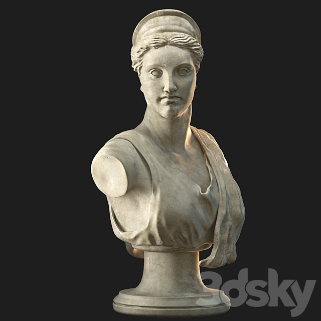 Greek bust 3ds Max - thumbnail 3