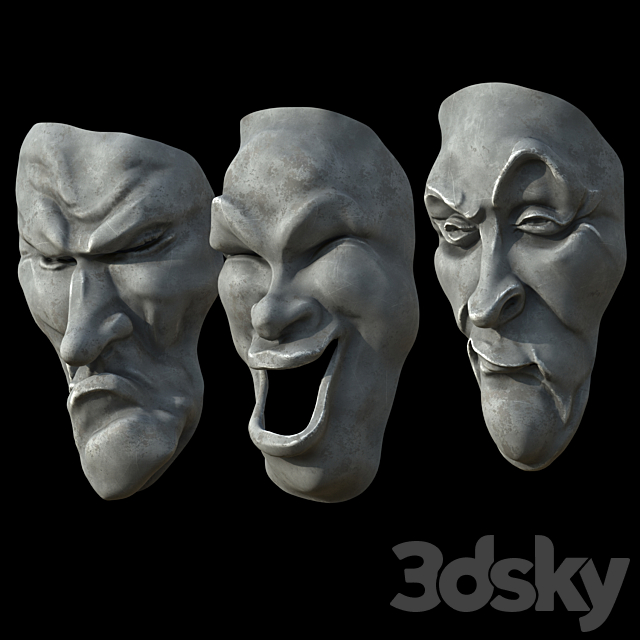 Grotesque masks 2 3ds Max - thumbnail 3