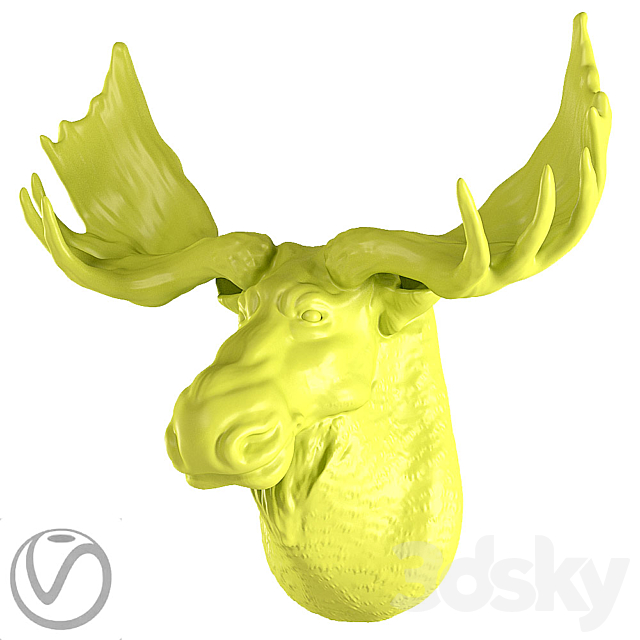 Gypsum moose head 3ds Max - thumbnail 1