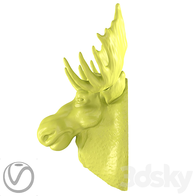 Gypsum moose head 3ds Max - thumbnail 3