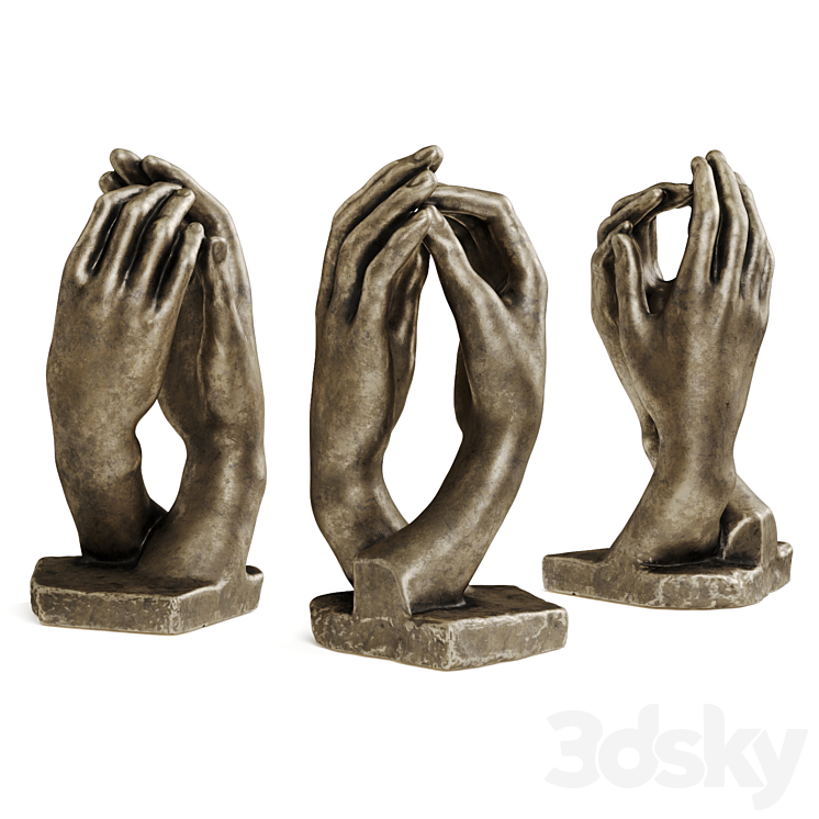 Hands Rodin sculpture 3DS Max - thumbnail 2