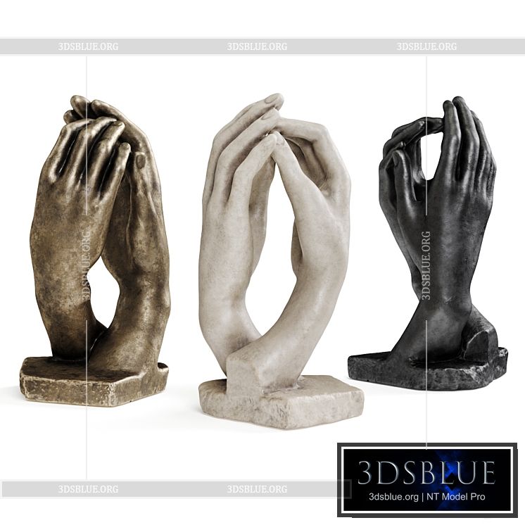 Hands Rodin sculpture 3DS Max - thumbnail 3