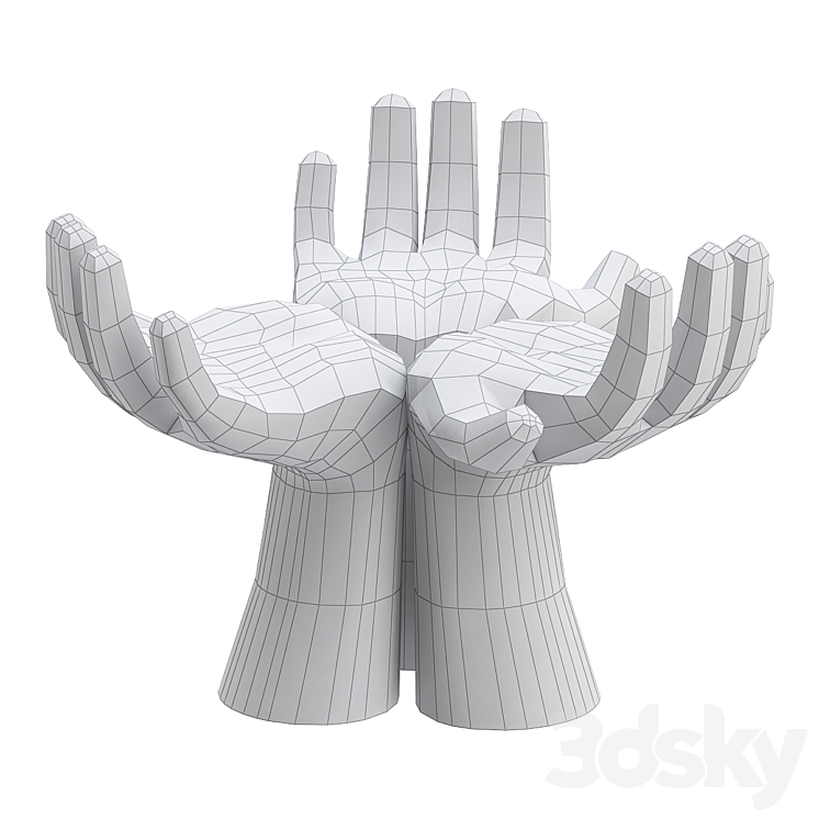 Hands vase 3DS Max Model - thumbnail 2